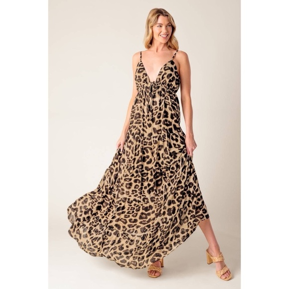 Leopard Print Maxi Dress - Picture 1 of 5